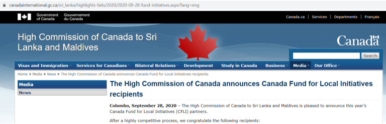 CIR among recipients of Canadian support under CFLI