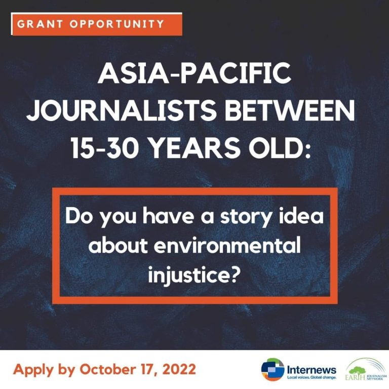 A grant opportunity –  Asia-Pacific journalists between the ages of 15 and 30