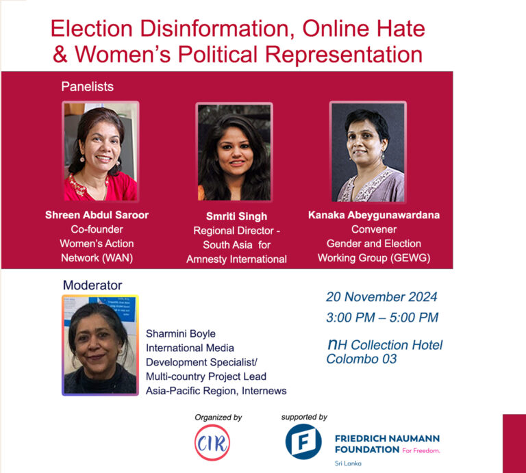 Panel discussion on ‘Election Disinformation, Online Hate & Women’s Political Representation’