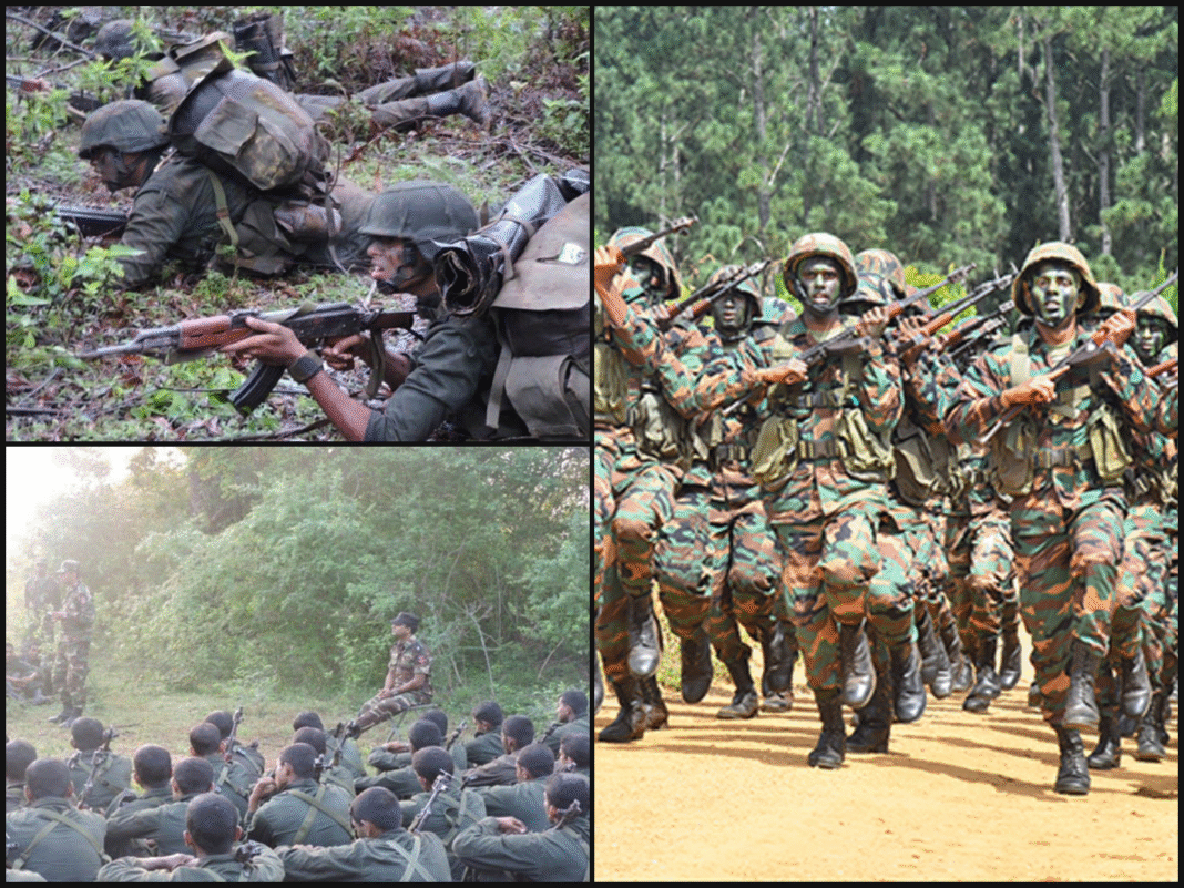 Serving long-term interests through military training and hardware Ongoing tactical training and field exercises conducted by contemporary Sri Lankan military forces. Image courtesy of Sri Lanka Army / Sri Lanka Military Academy.